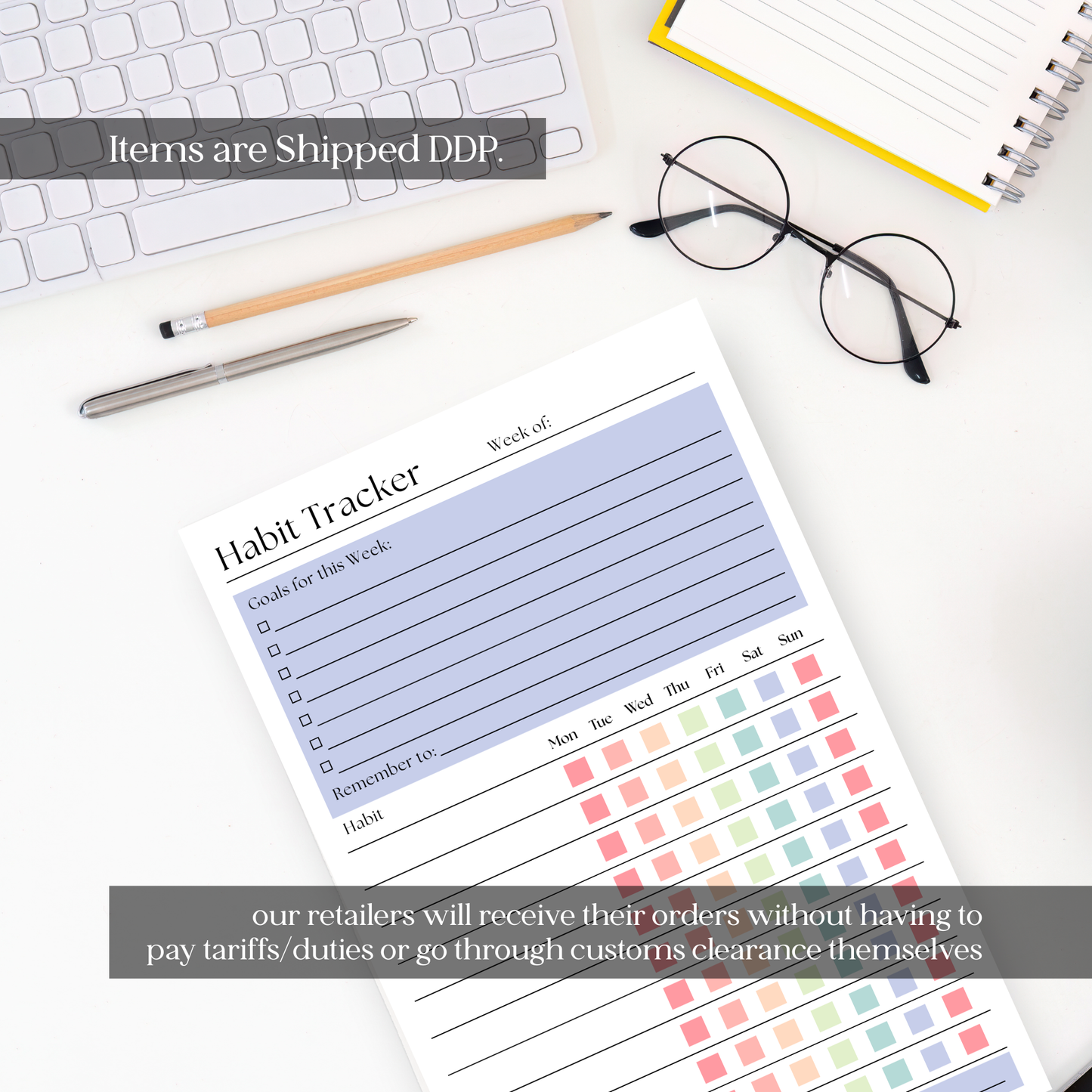 Weekly Habit Tracker: 50 Page Tear-Off Notepad