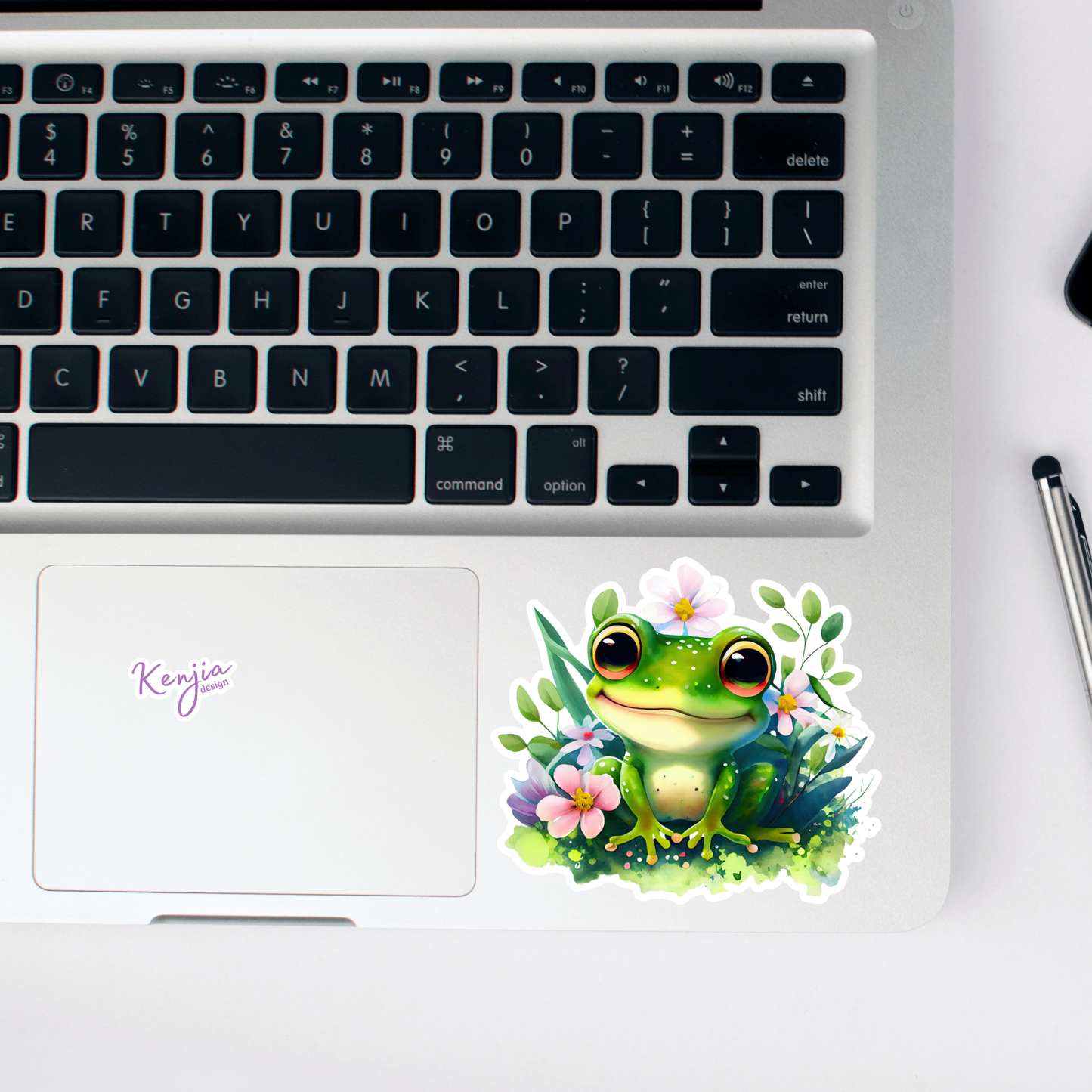 Cute handmade Happy Frog Sticker / Waterproof: Waterproof Matte