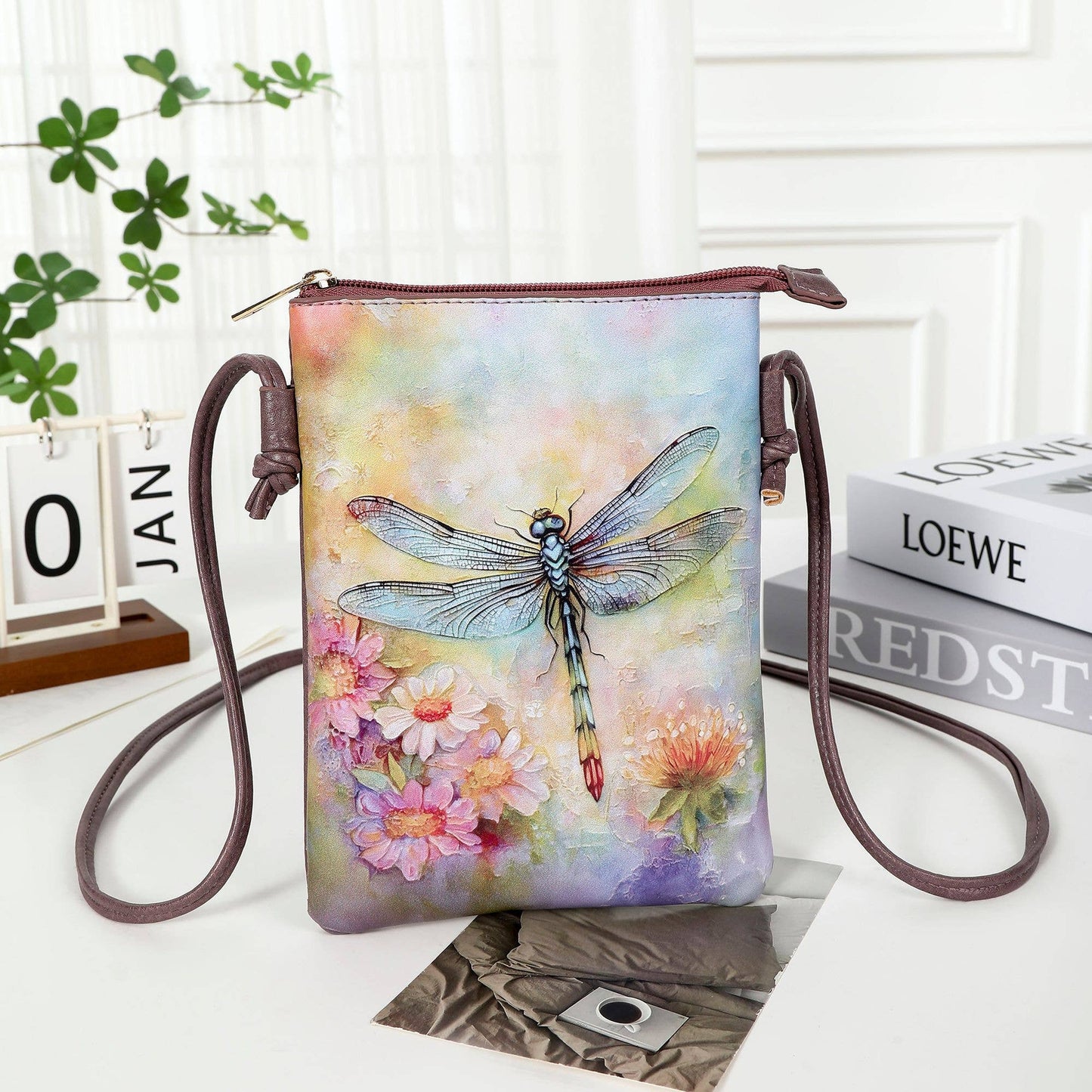 Colour Print Cellphone Bag - Dragonfly