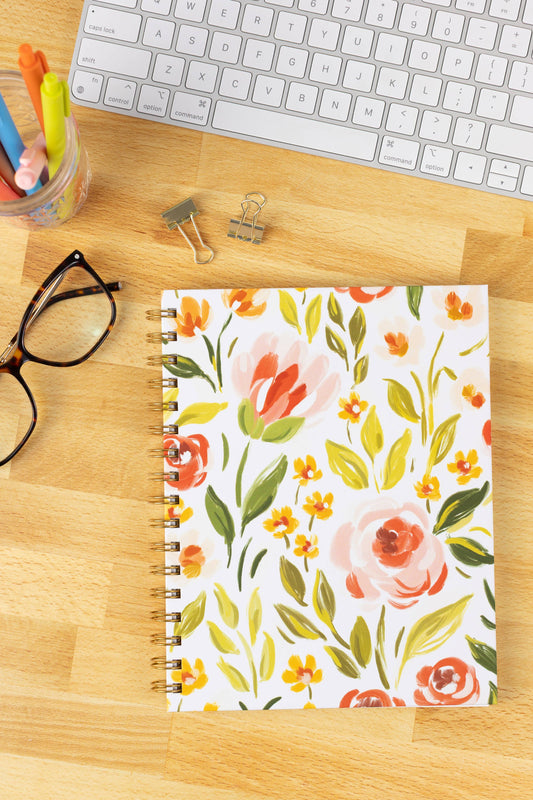 Spring Garden 7x9 Hardcover Spiral Notebook