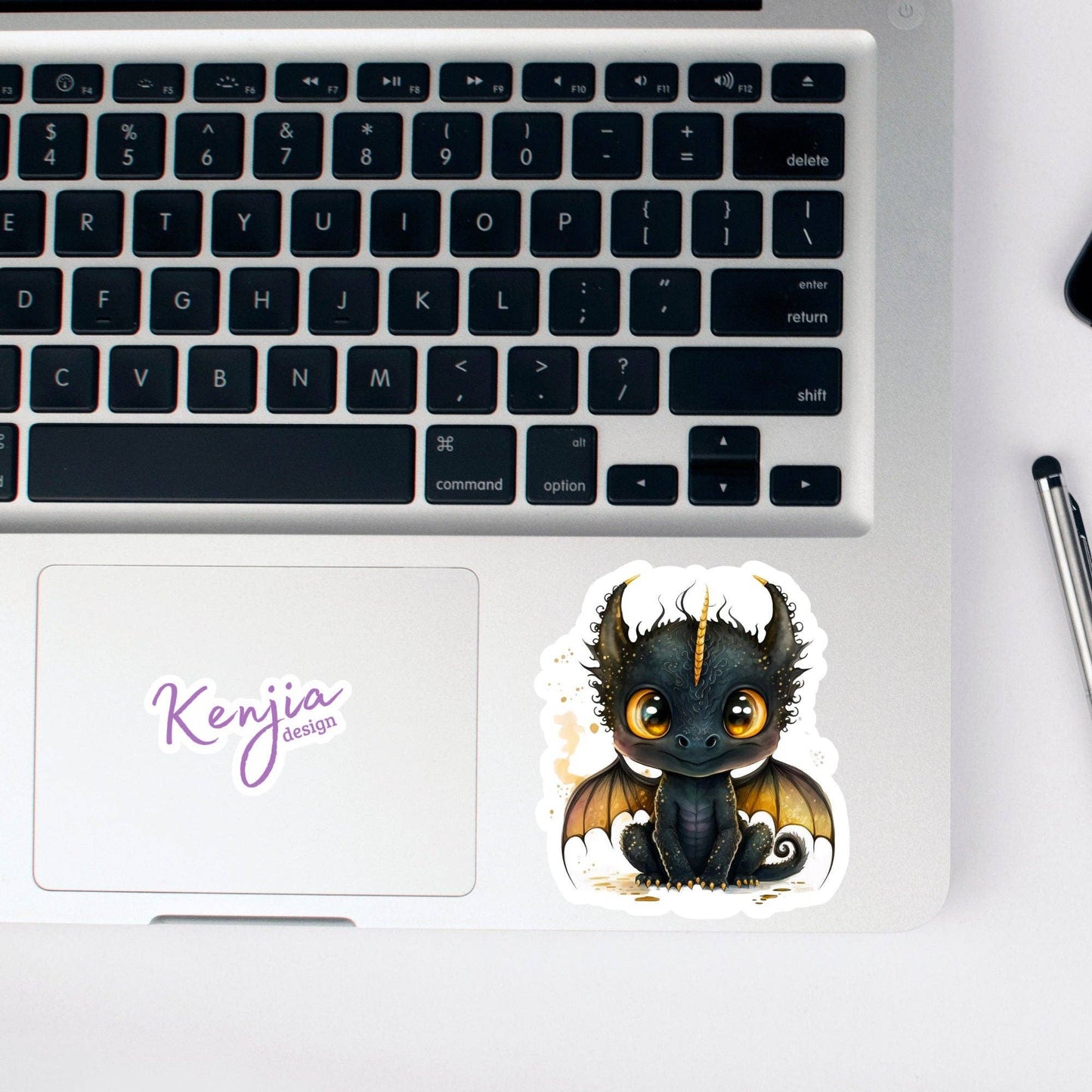 Cute Black Dragon Sticker / Waterproof: Waterproof Matte