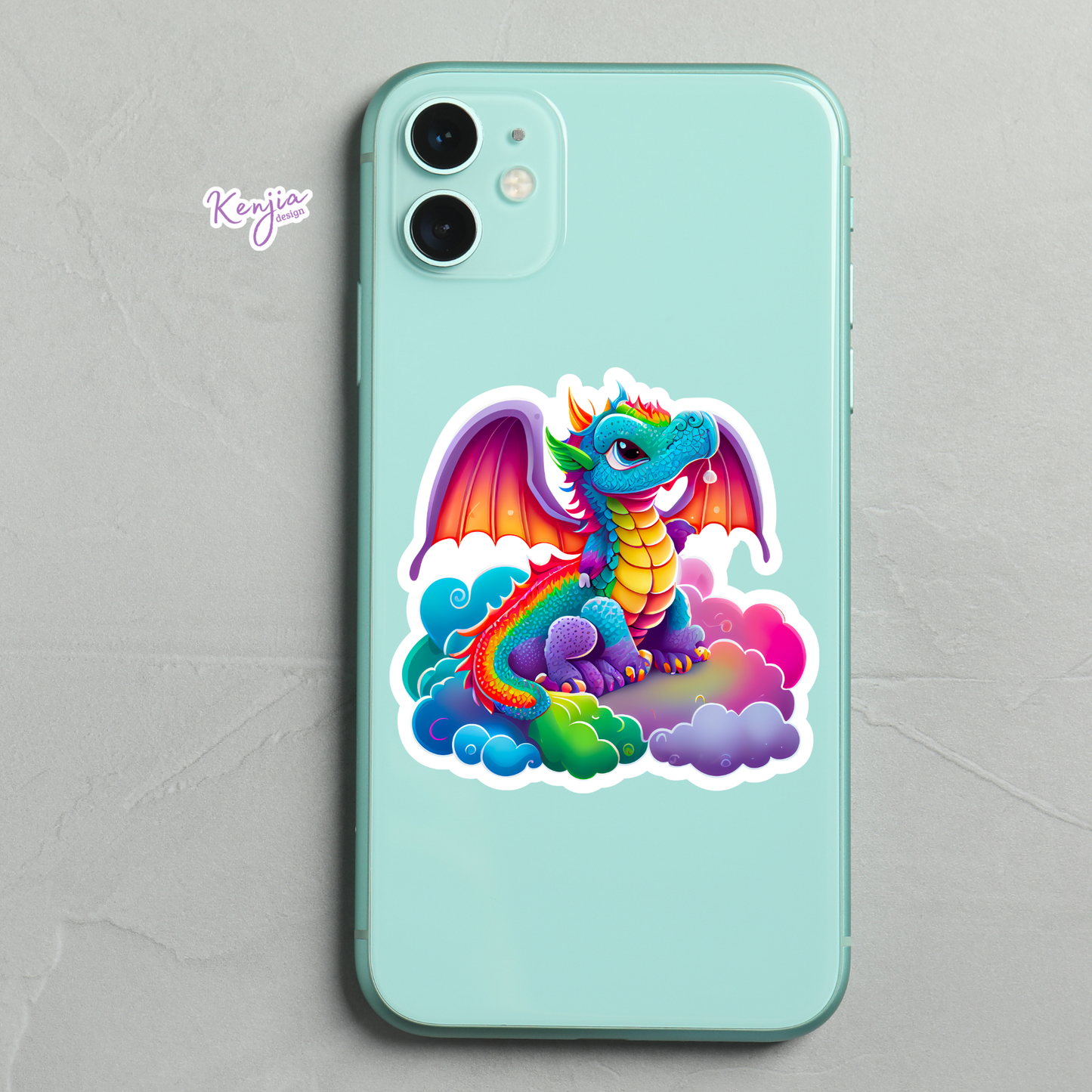 Rainbow Colorful Dragon Stickers / Waterproof: Waterproof Matte