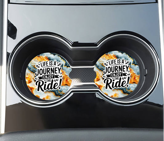 Life's a Journey Car Coasters - Neoprene Set of 2