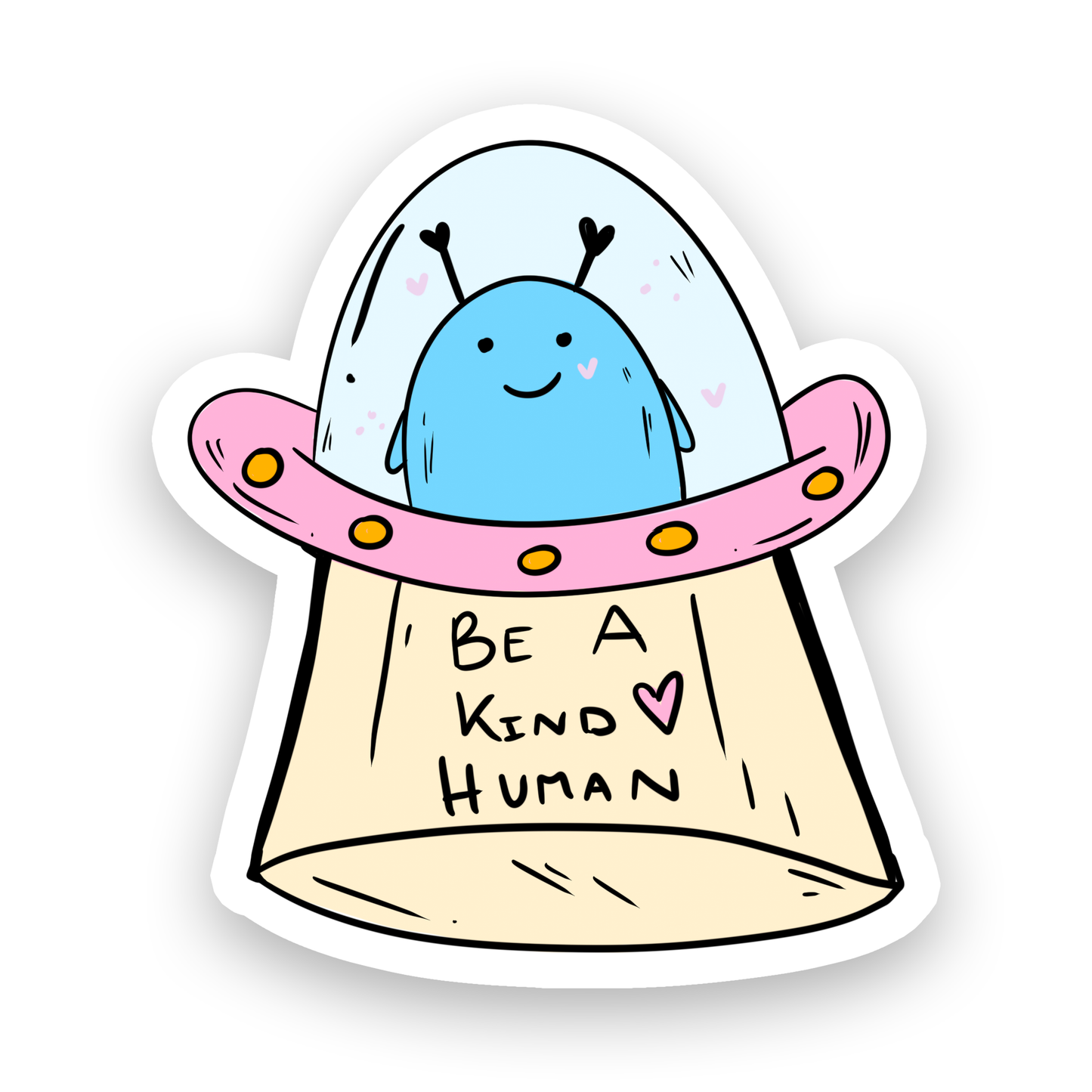 Be a Kind Human | Empower | Waterproof Sticker | 3"