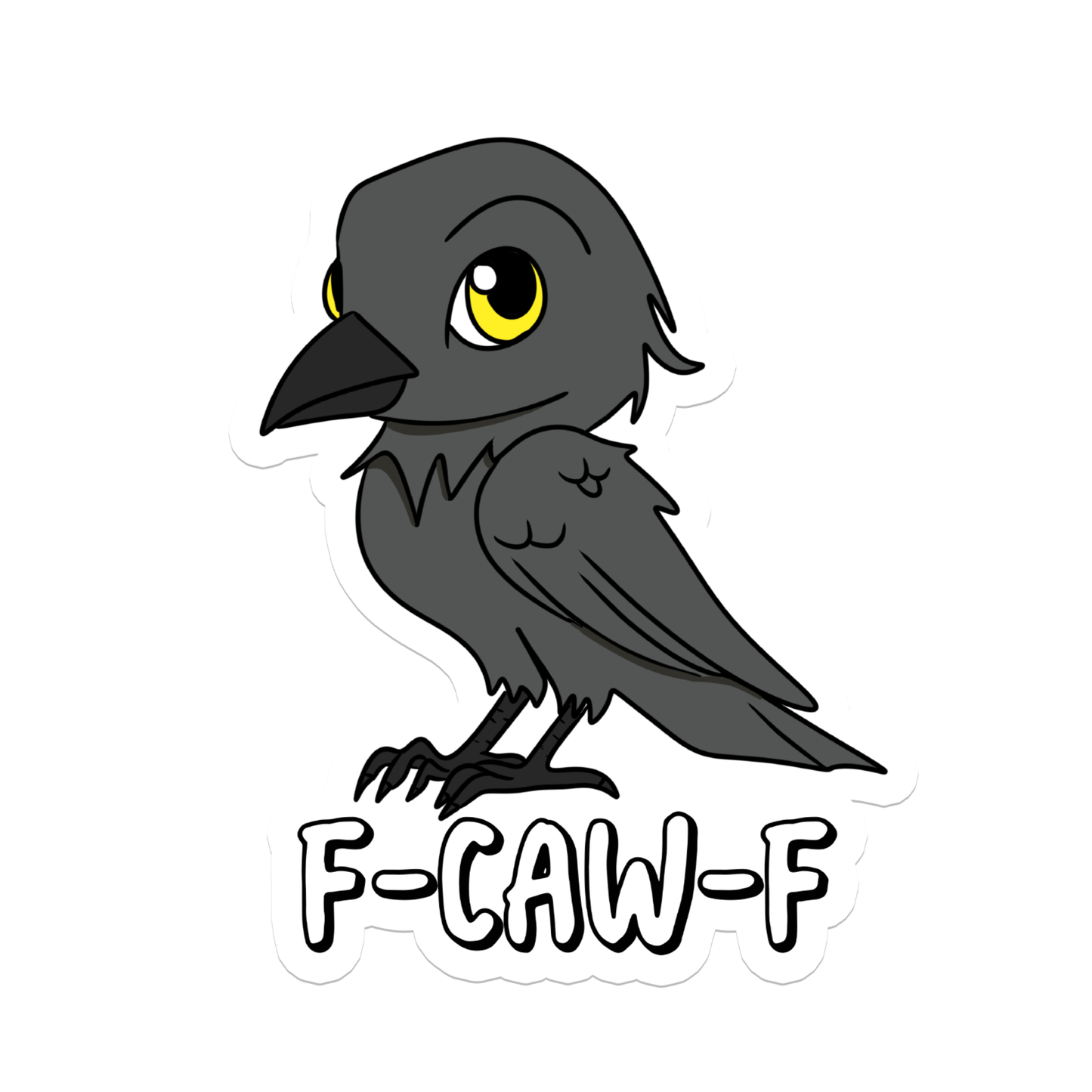 F Off Raven | Gothic | Animal | Waterproof Sticker | 3"