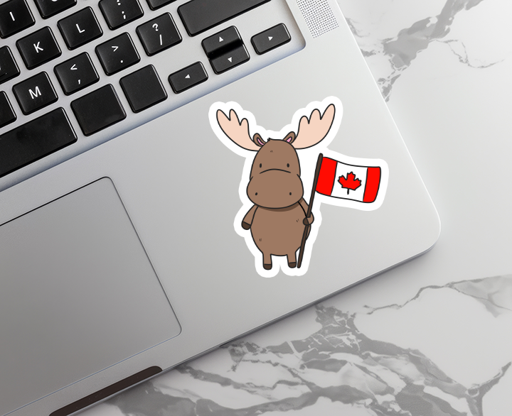 Canadian Moose | Animal | Waterproof Sticker | 3"