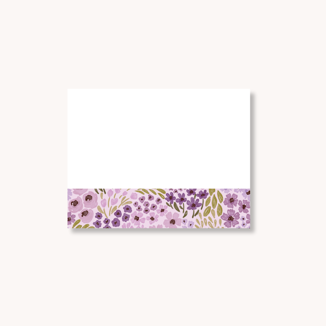 Lilac Floral Sticky Note, 4x3"