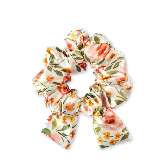 Spring Garden Satin Scrunchie