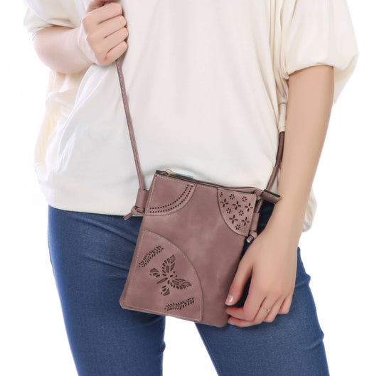 Rose - Butterfly Laser Cut Crossbody Cellphone Bags