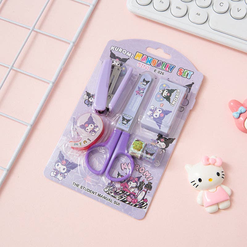 Sanrio stationery set stapler scissors&tape set student supplies: Sanrio stationery set