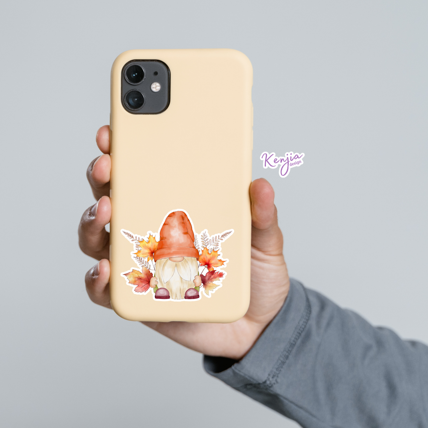 Cute Fall Halloween Gnome Stickers / Waterproof: Waterproof Matte