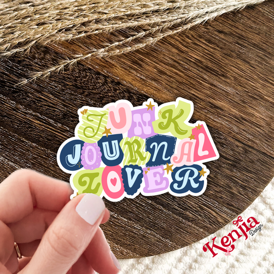 Junk Journal Lover Sticker / Cute Journaling Colorf Decal: 2.5'' Glitter