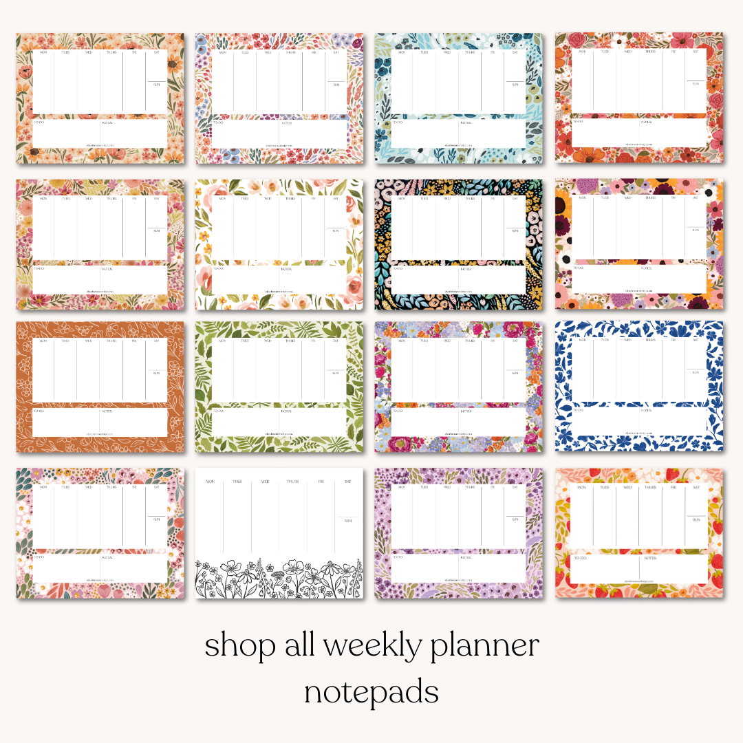 Pressed Florals Weekly Planner Notepad