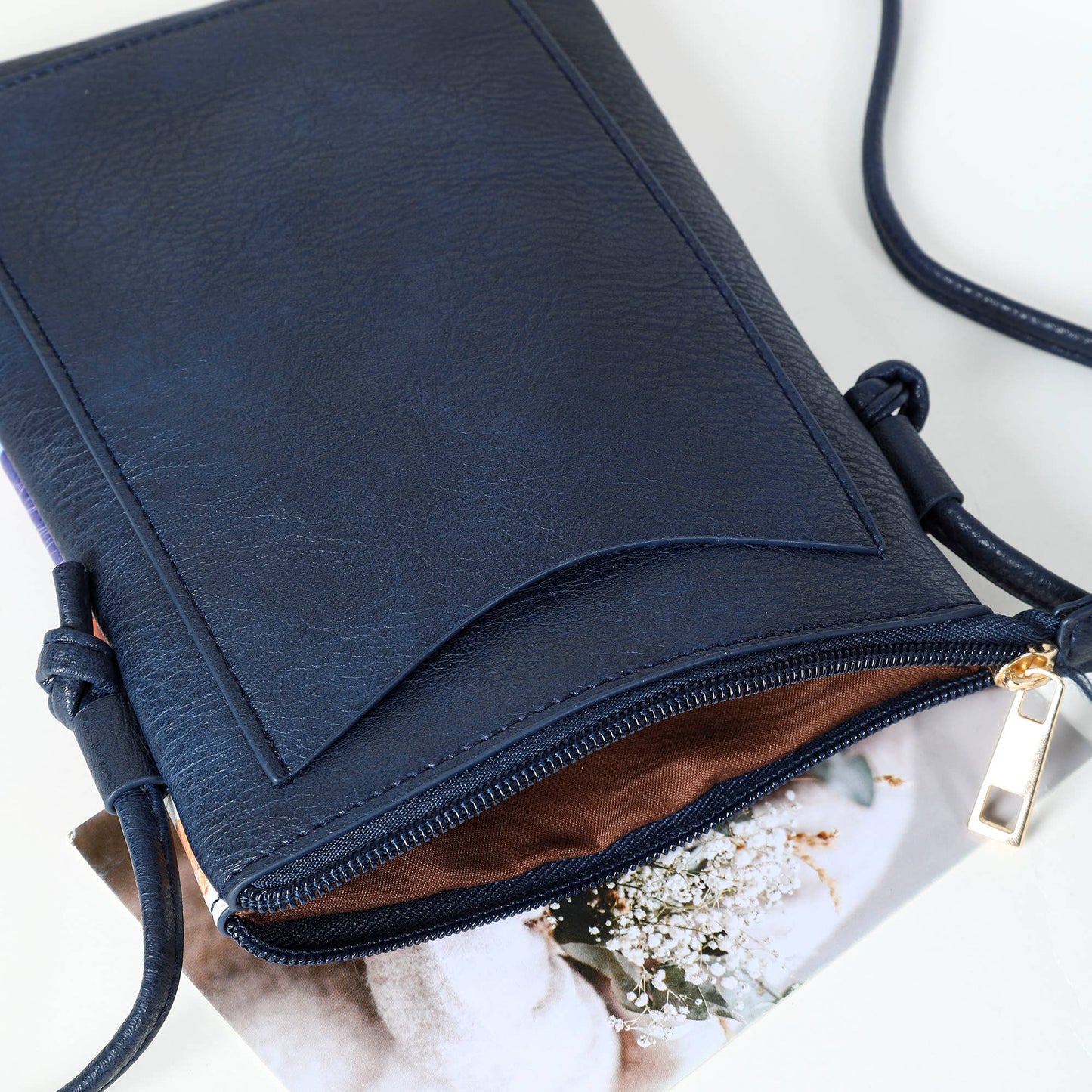 Navy - Canadian Flag Lacer cut crossbody cellphone bag