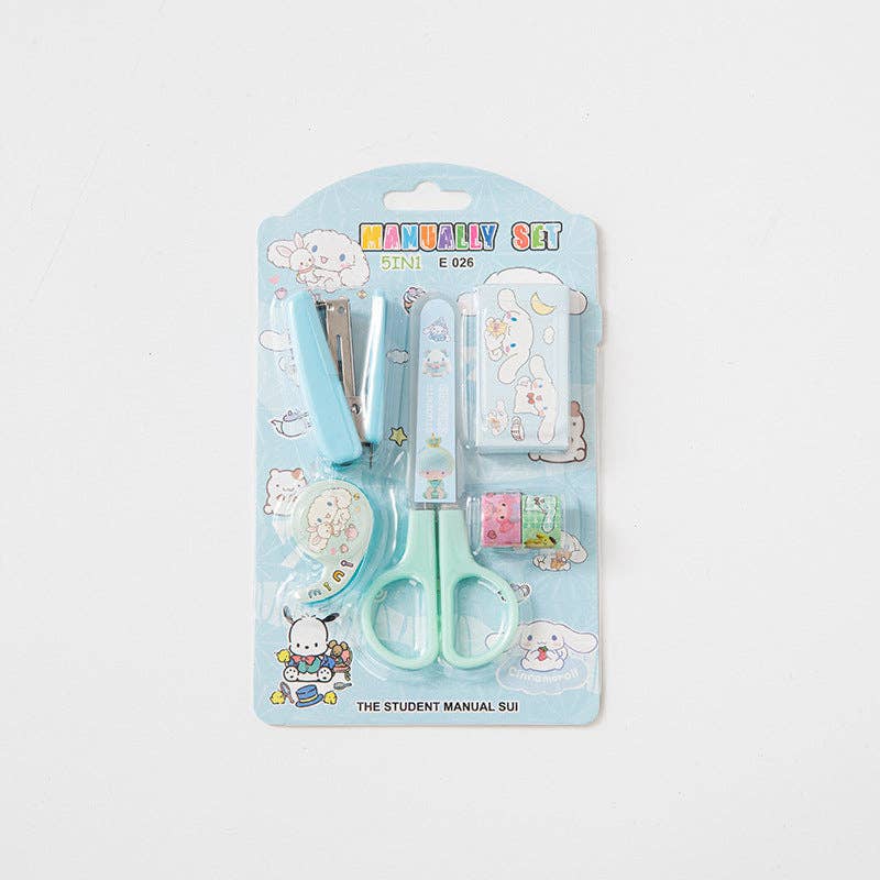 Sanrio stationery set stapler scissors&tape set student supplies: Sanrio stationery set