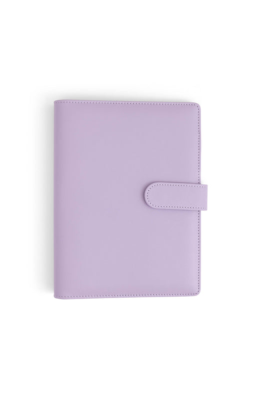 A5 Binder: 6 Hole with Elastic Pen Holder & Magnetic Closure: Purple