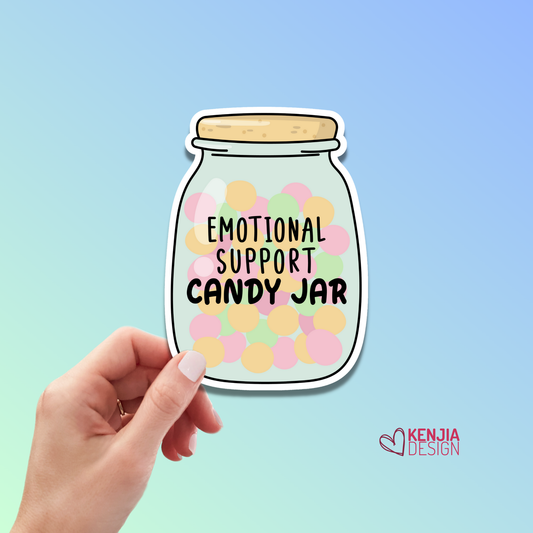 Emotional Support Candy Jar Funny Stickers and Magnets: Matte / 2'' Stickers