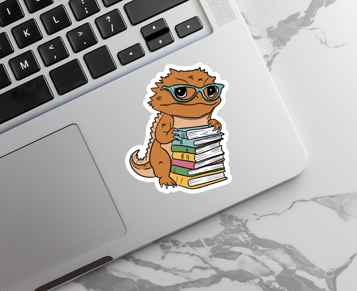 Bearded Dragon | Books | Animal | Waterproof Sticker | 3"