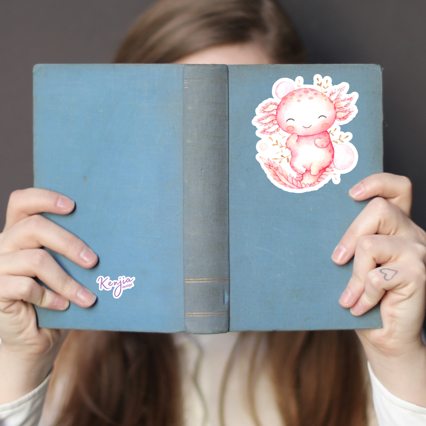 Cute Watercolor Axolotl Stickers / Waterproof: Waterproof Matte