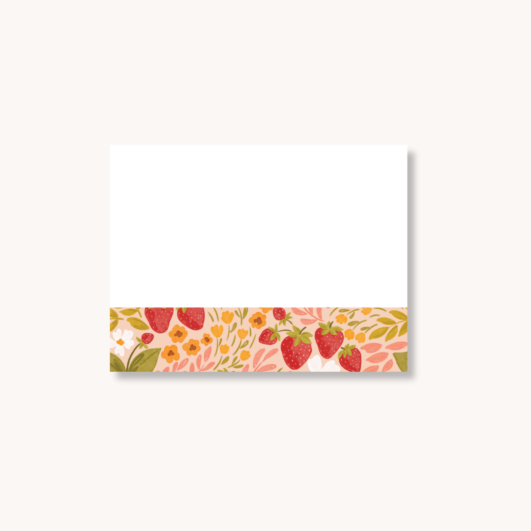 Strawberry Patch Sticky Note, 4x3"