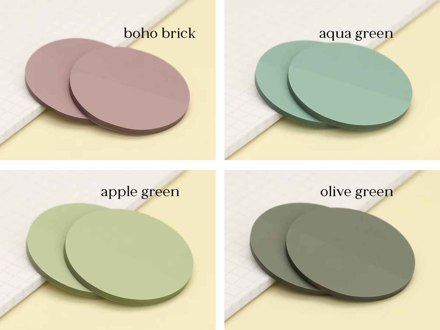 Translucent Circle Sticky Notes: Sage green