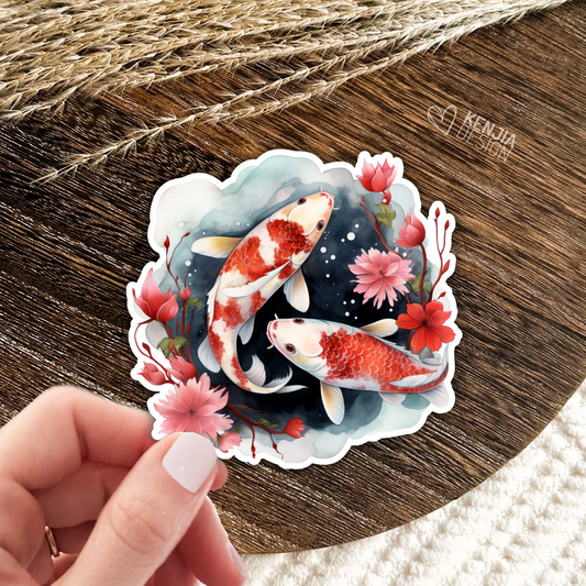 Koi Fish Stickers & Magnets / Pisces Japanese Stickers: Matte Stickers 3''