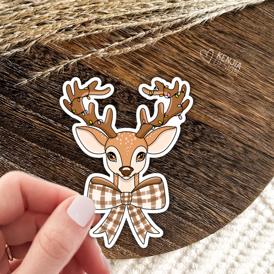 Cute Christmas Reindeer Stickers / Holidays Decor / Holiday : Matte Stickers 3''