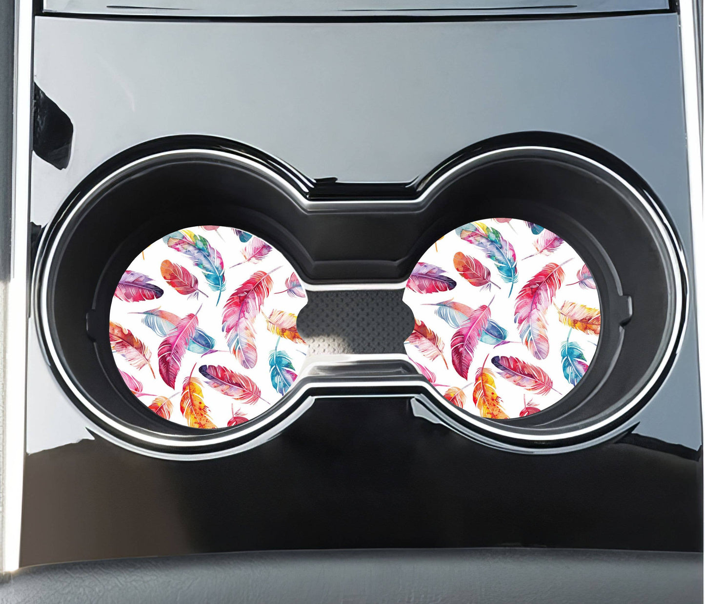 Feather Car Coasters - Neoprene Set of 2