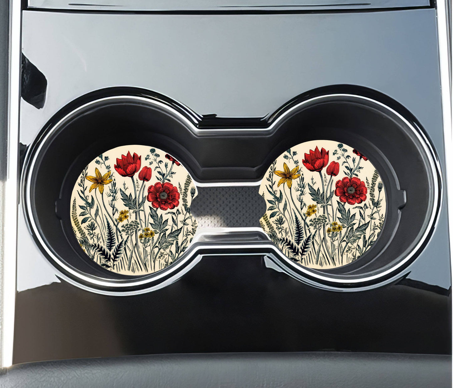 Wildflowers Car Coasters -Neoprene Set of 2
