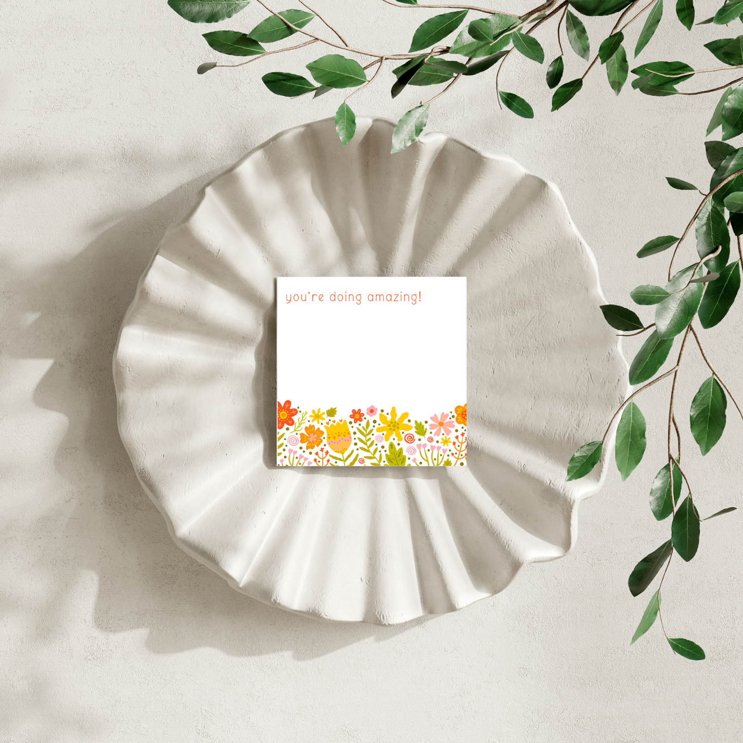 Retro Floral: 50 Sheet Post-It Note Notepad