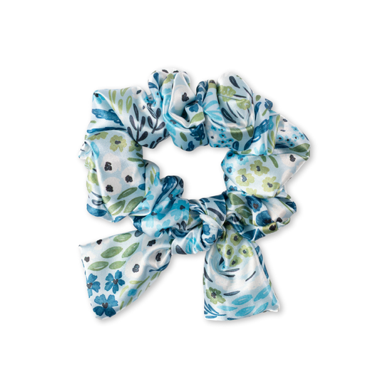 Waterfall Floral Satin Scrunchie