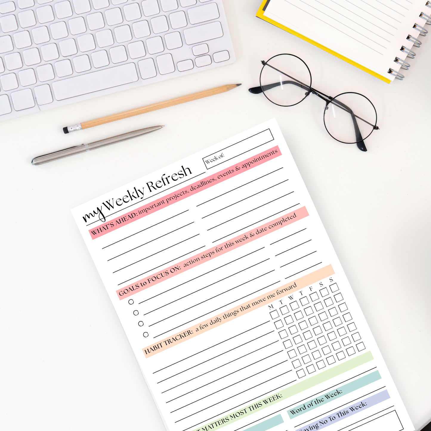 My Weekly Refresh Weekly Life Planner: 50-Page Notepad