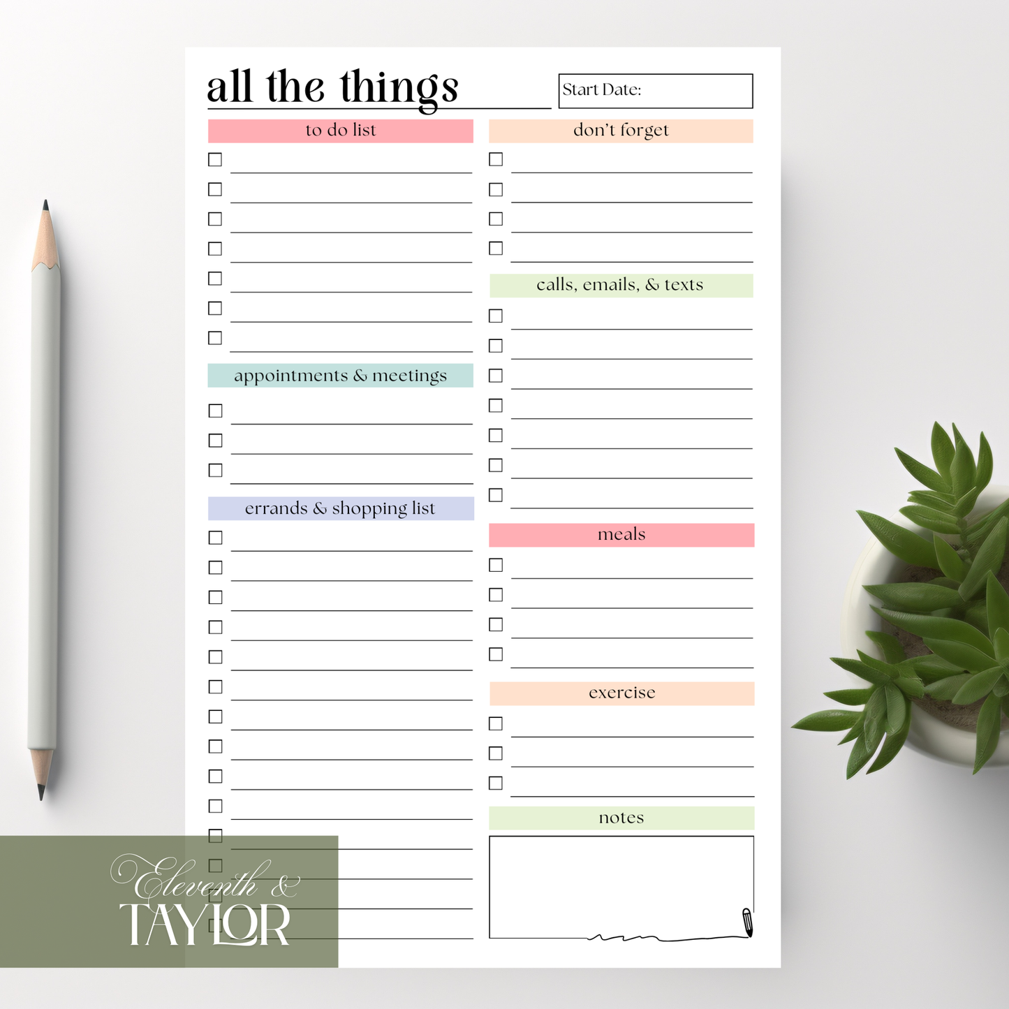 Daily and Weekly To-Do List: 50-Page Notepad
