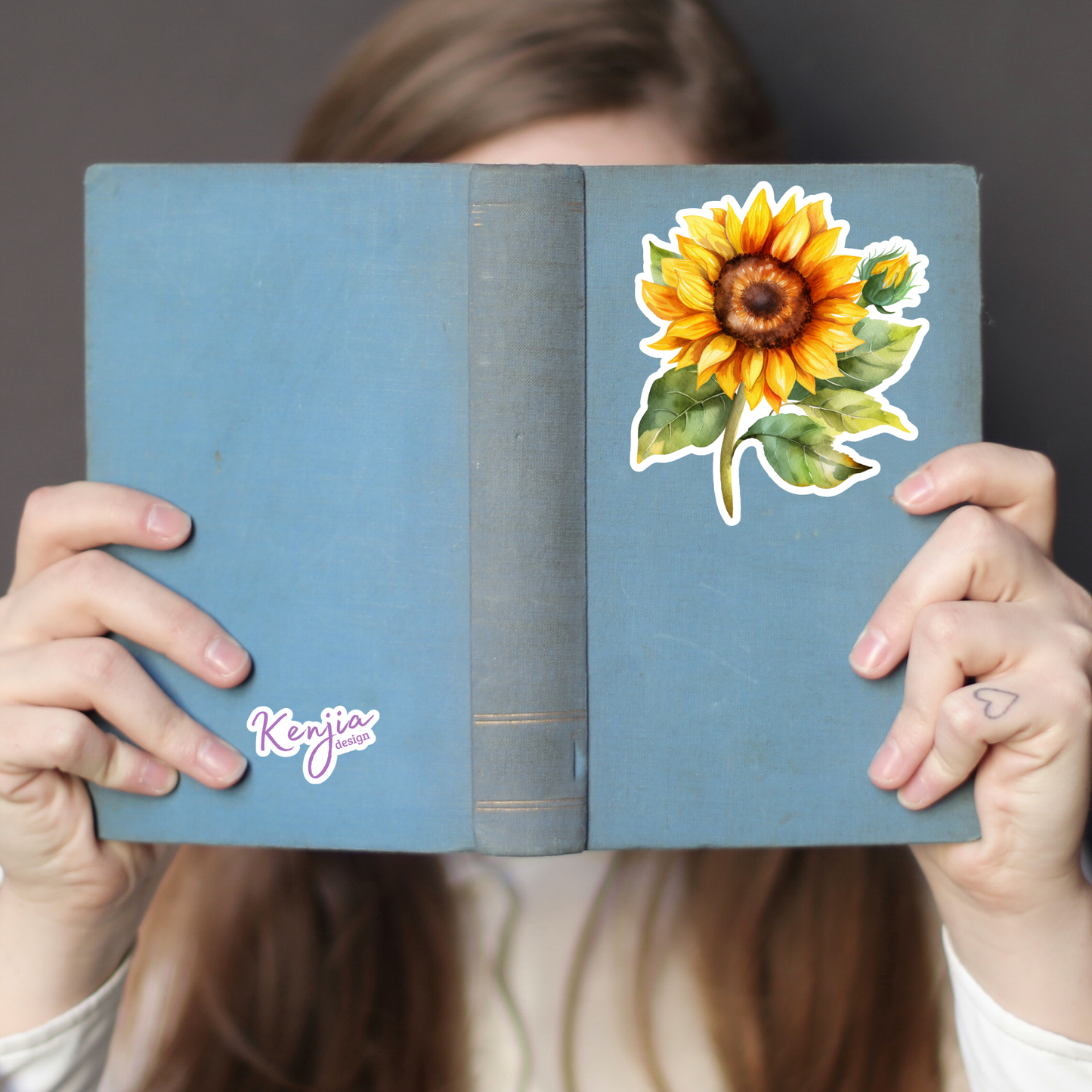 Watercolor Sunflower Sticker / Waterproof: Waterproof Matte