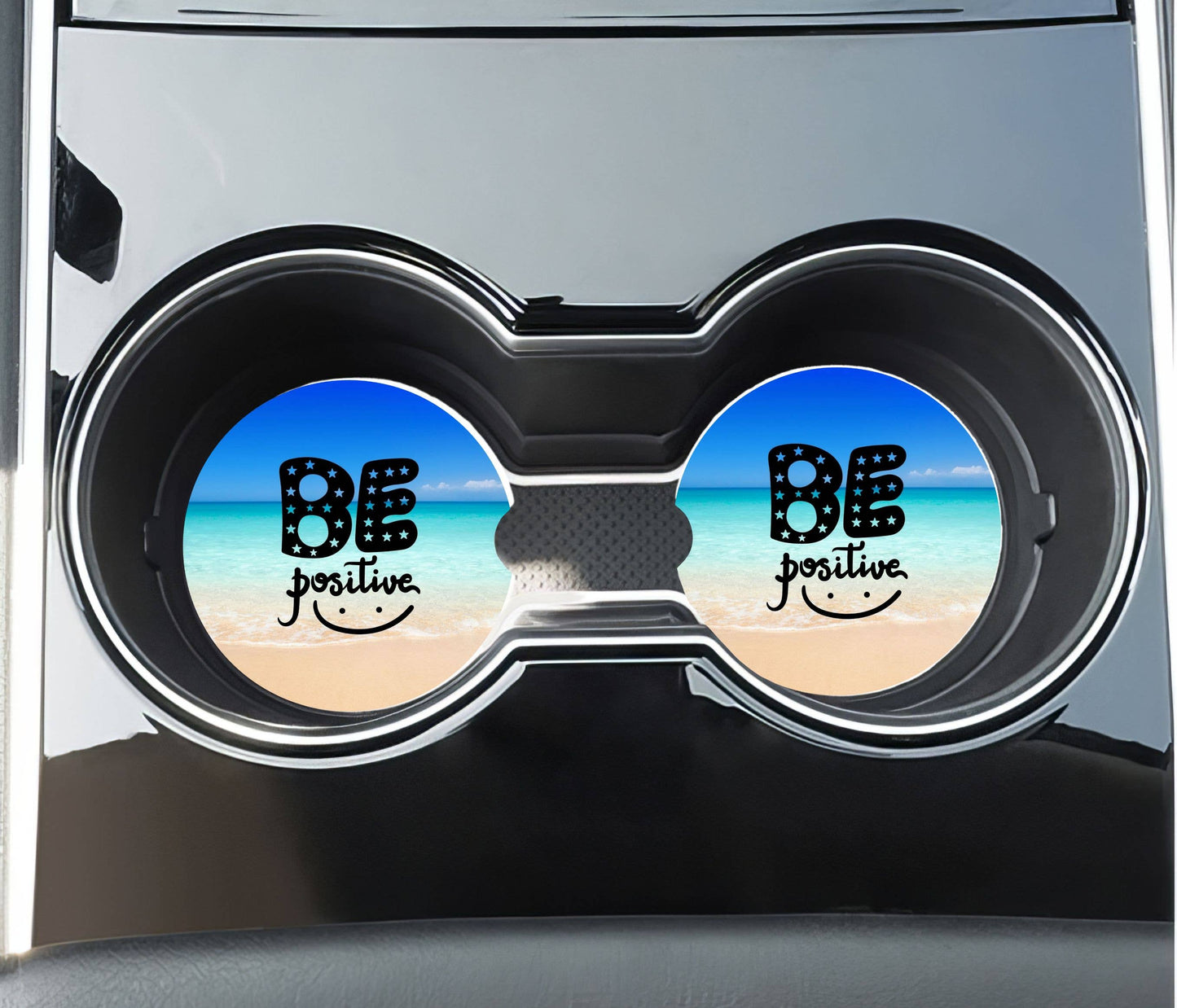 Be Positive Car Coasters - Neoprene Set of 2