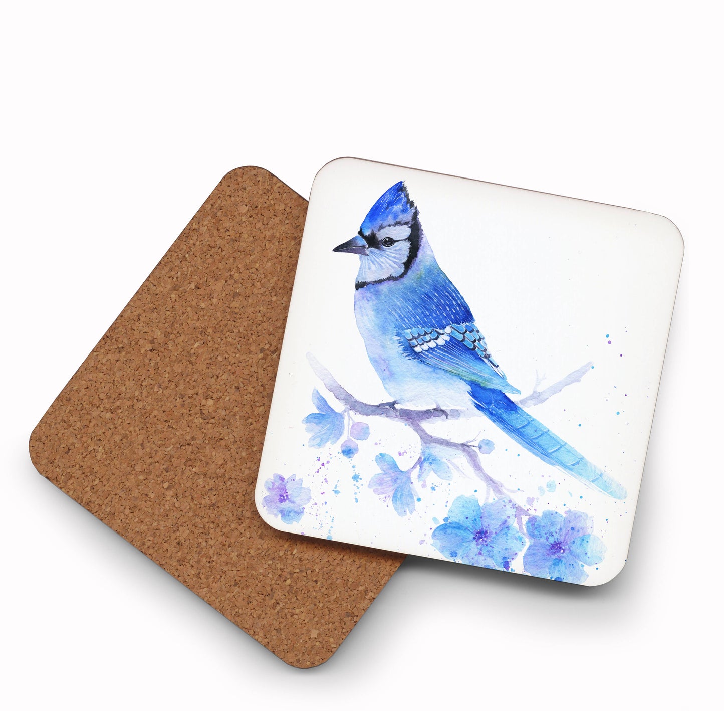 Coaster - Shimmer - (C-SHI) Blue Jay Bird Blossoms