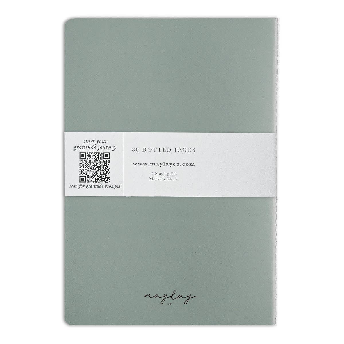 Green "I Am Grateful" Jotter Notebook — Gold Foil with Dotted Grid Pages B6 Size