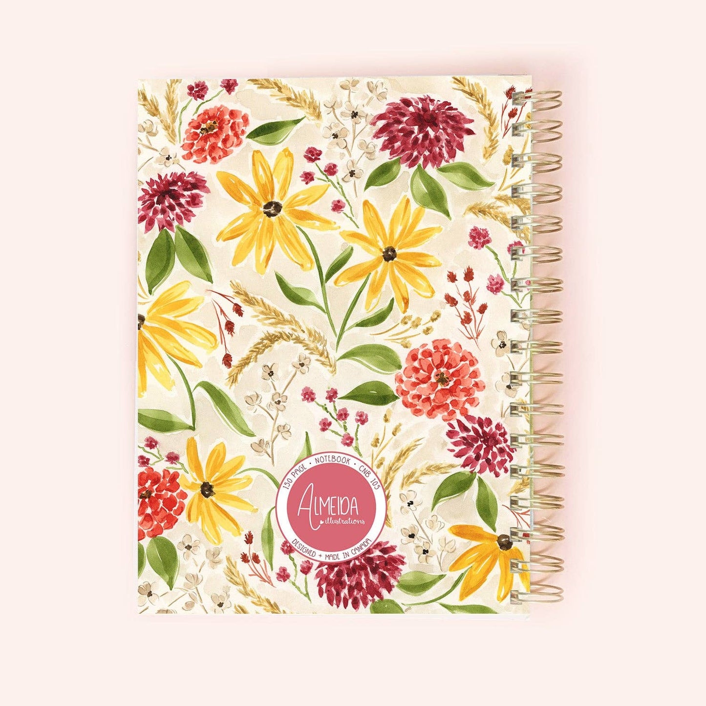 Fall Florals Spiral Notebook | 150 Lined Pages