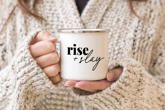 Rise and Slay camper mug: 17oz