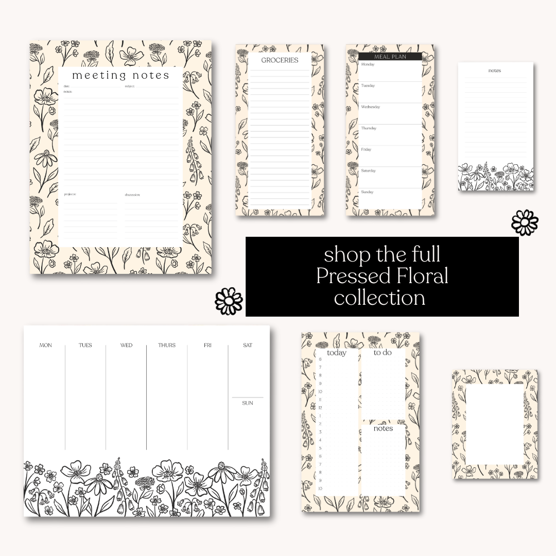 Pressed Florals Weekly Planner Notepad