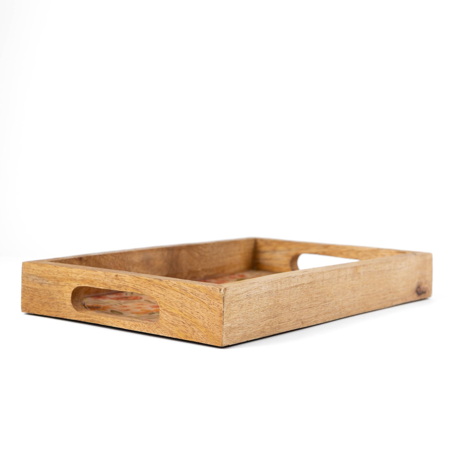 Sunny Poppies Mango Wood Tray