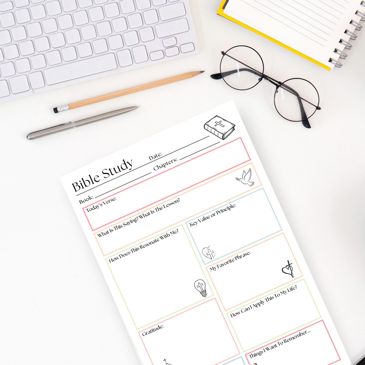 Bible Study Planner: 50-Page Notepad