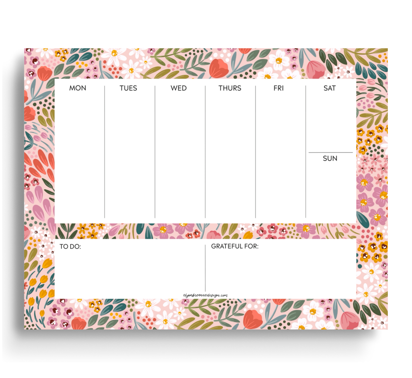 Summer Meadow Weekly Planner Notepad