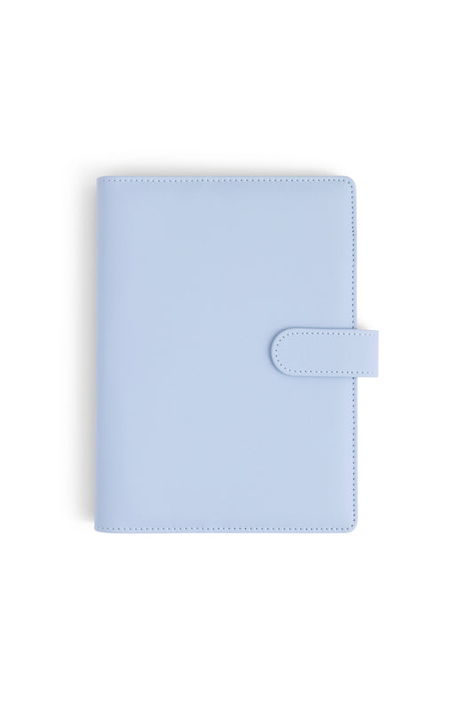 A5 Binder: 6 Hole with Elastic Pen Holder & Magnetic Closure: Blue
