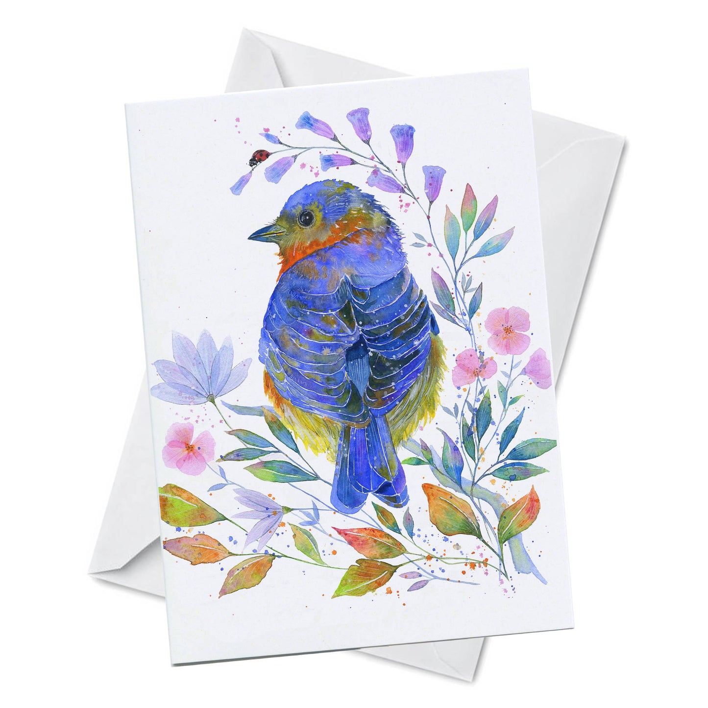 Greeting Card - Bluebell - Colourful Watercolour Bird
