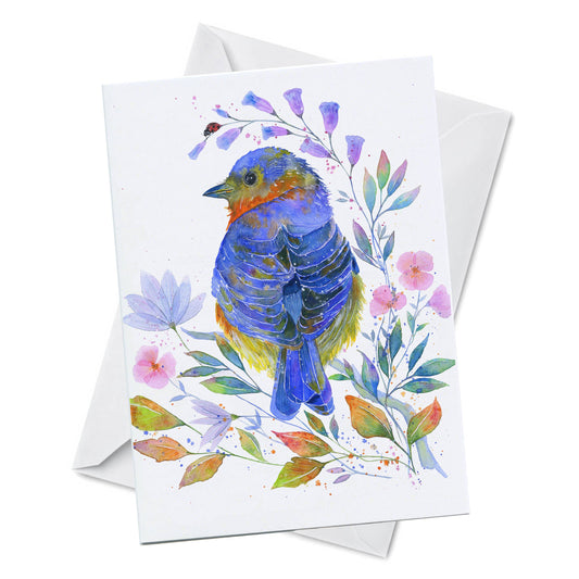 Greeting Card - Bluebell - Colourful Watercolour Bird