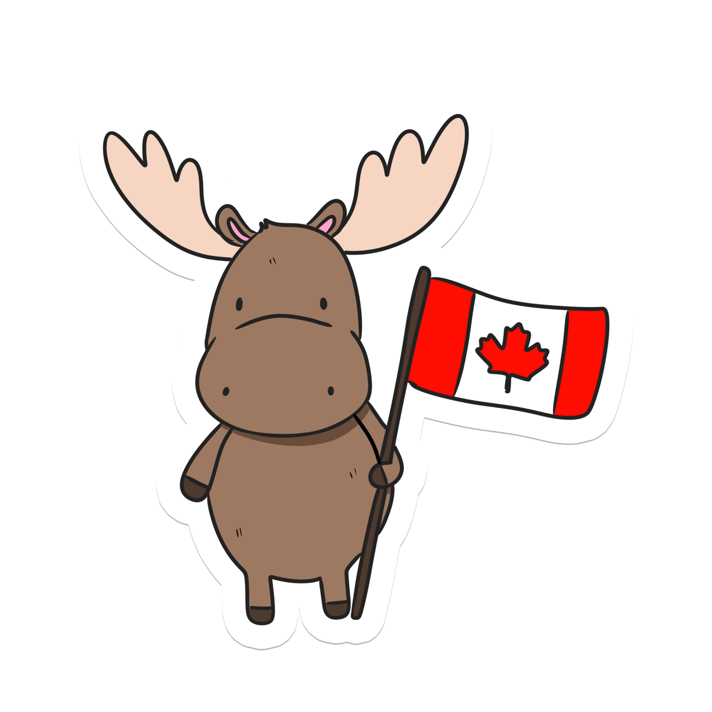 Canadian Moose | Animal | Waterproof Sticker | 3"