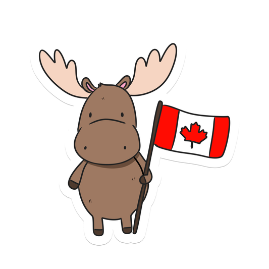 Canadian Moose | Animal | Waterproof Sticker | 3"