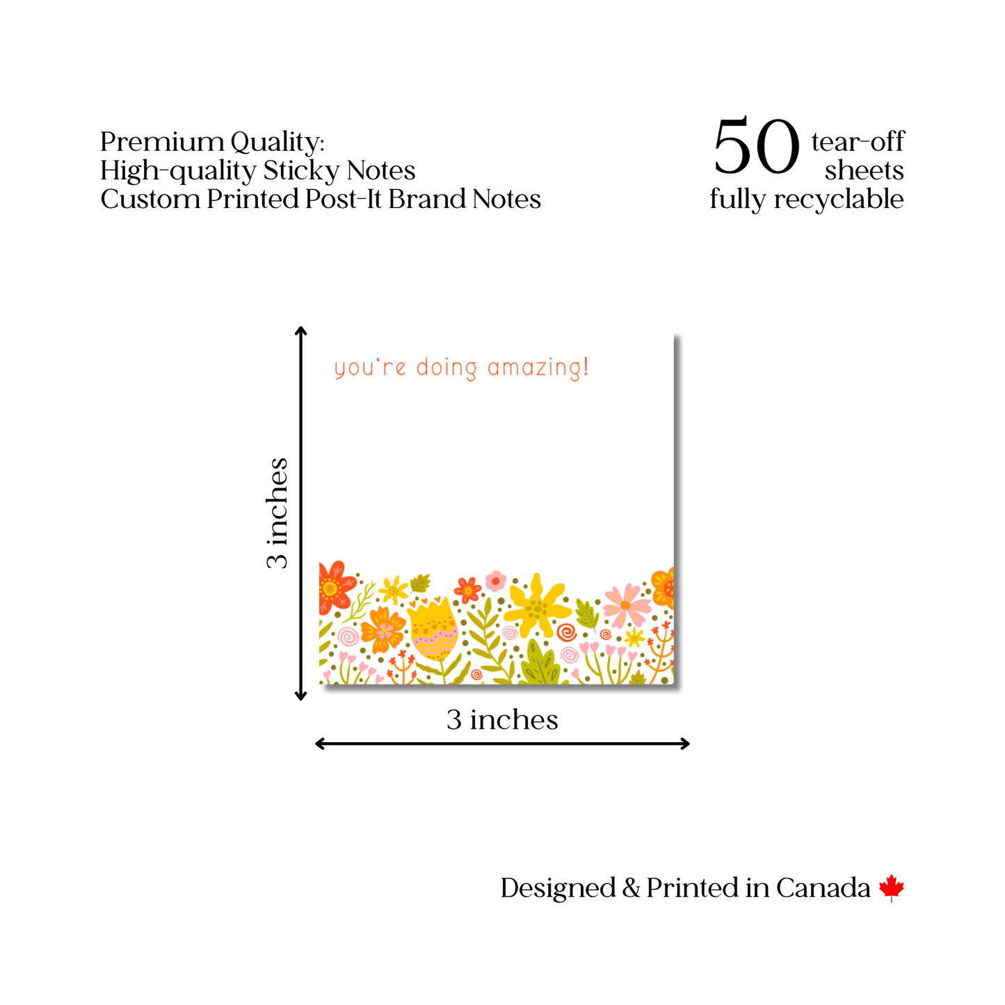 Retro Floral: 50 Sheet Post-It Note Notepad