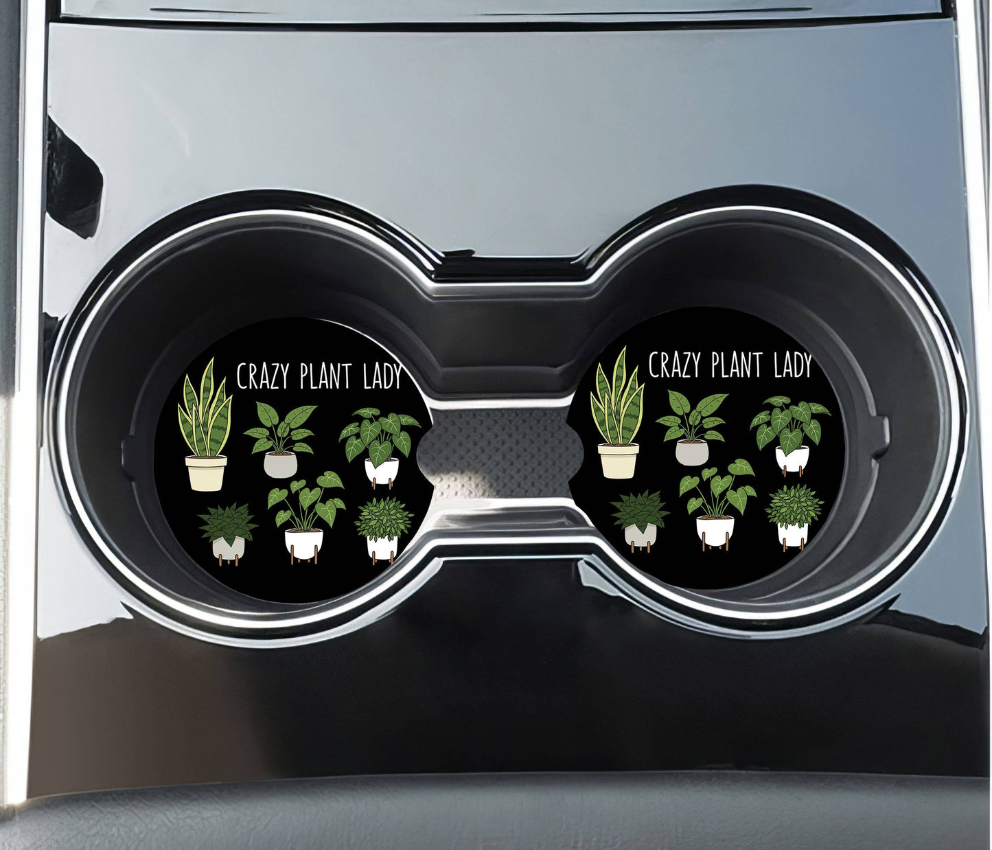 Crazy Plant Lady Car Coasters - Neoprene Set of 2